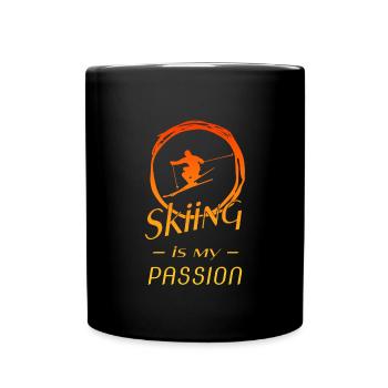 skiing is my passion - Tasse einfarbig - Schwarz - Vorne
