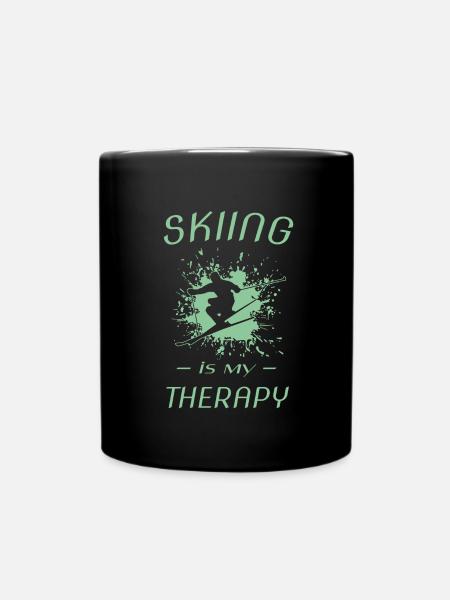 Skiing - Tasse einfarbig - Schwarz