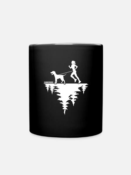canicross Zughundesport "laufen mit Hund" - Tasse einfarbig - Schwarz