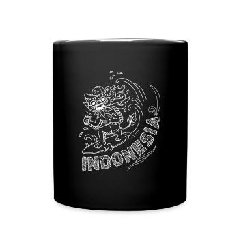 Indonesia surfboard summer Bali Barong wave - Full Colour Mug - black - Front