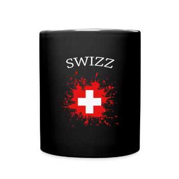 Schweiz Swiss - Tasse einfarbig - Schwarz - Vorne