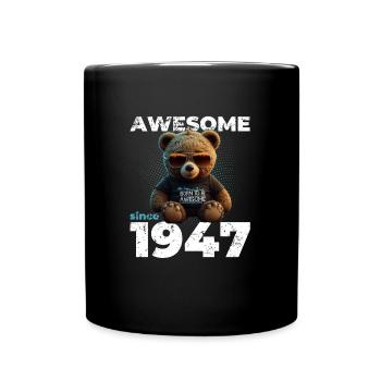 77th Birthday Original 1947 Vintage 1947 Bear Cute - Full Colour Mug - black - Front