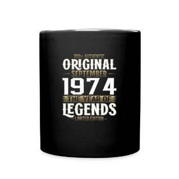 50th Birthday Legend September 1974 Volume 74 - Full Colour Mug - black - Front