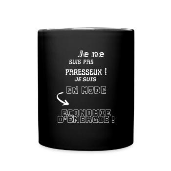 Je ne suis pas paresseux - Mug uni - noir - Devant