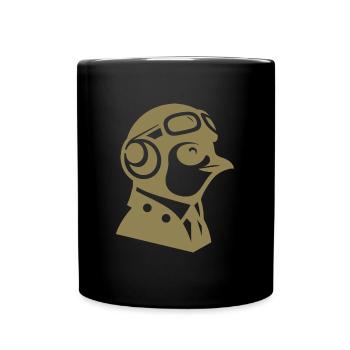 Penguin Pilot Airplane Flying Flight License - Full Colour Mug - black - Front