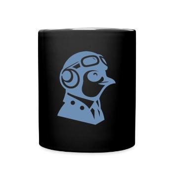Penguin Pilot Airplane Flying Flight License - Full Colour Mug - black - Front
