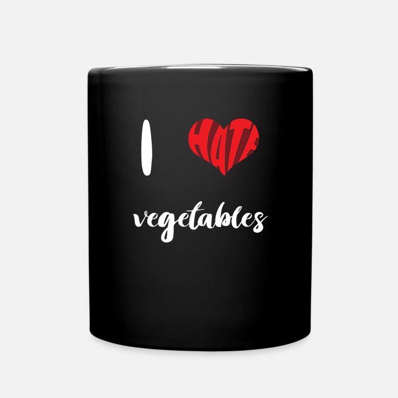 Hass Gemüse Stopp Hass Anti Hass - Tasse einfarbig - Schwarz