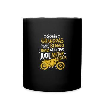 Grandpa With Motorcycle Shirt Quote Cool Grandpa Geschnk - Full Colour Mug - black - Front