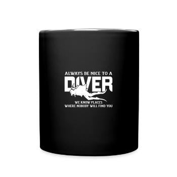 Chemise drôle de plongeur - Mug uni - noir - Devant