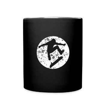 Skaten Skateboarding Mond Moon - Tasse einfarbig - Schwarz - Vorne