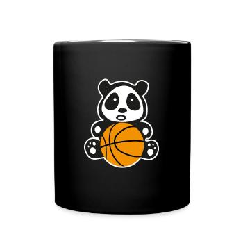 Baskettball Basketball Panda cute panda shirt - Tasse einfarbig - Schwarz - Vorne