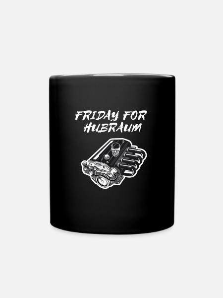 Friday for Hubraum | Gegenbewegung - Autofahrer - Tasse einfarbig - Schwarz
