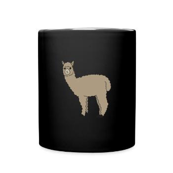 Lama alpaca alpaca wool nature animal gift sweet - Full Colour Mug - black - Front