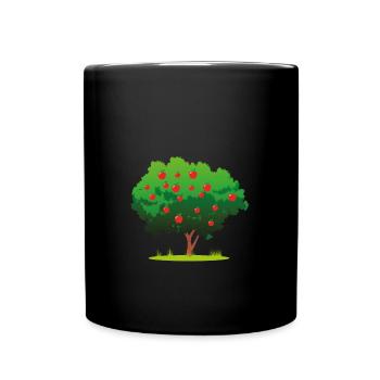 Apfel Apfelkuchen, Apfelbaum Apfelmus Apfelsaft - Tasse einfarbig - Schwarz - Vorne
