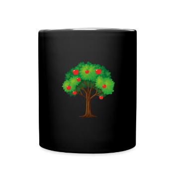 Apfel Apfelkuchen, Apfelbaum Apfelmus Apfelsaft - Tasse einfarbig - Schwarz - Vorne