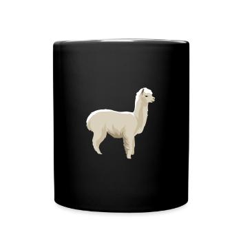 Lama alpaga alpaga laine nature animal cadeau doux - Mug uni - noir - Devant