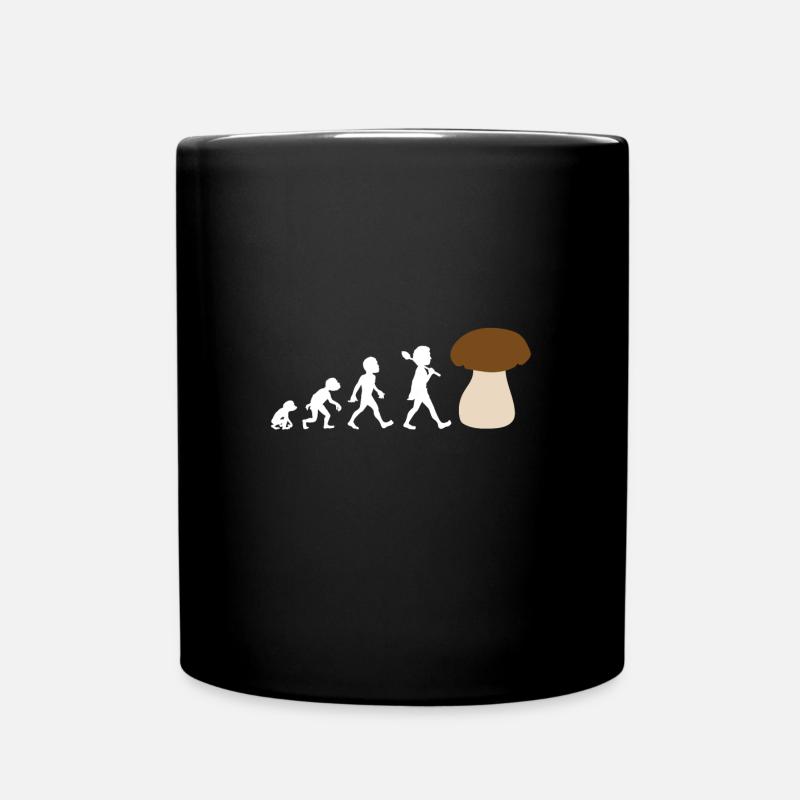 Evolution Design von einem Steinpilz - Tasse einfarbig - Schwarz