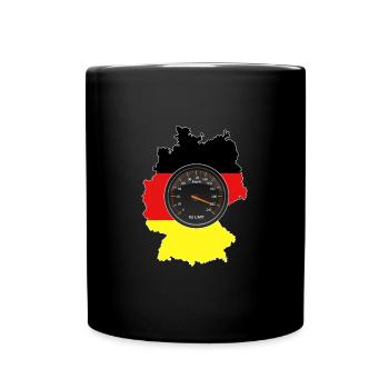 Kein Tempolimit auf deutschen Autobahnen - Tasse einfarbig - Schwarz - Vorne