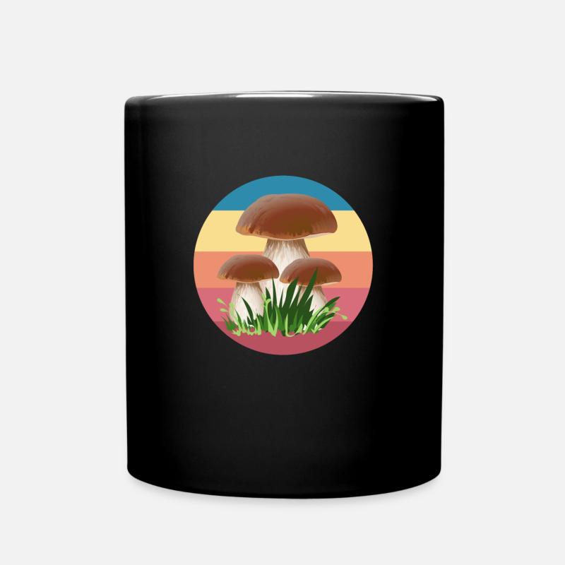 Les cèpes ramassent des champignons cueilleurs de champignons - Mug uni - noir