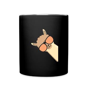 Lama Alpaka - Tasse einfarbig - Schwarz - Vorne