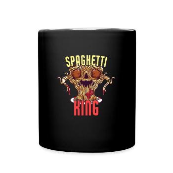 Spaghetti King Italian Pasta Food - Full Colour Mug - black - Front