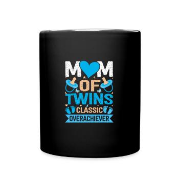 Funny Twin Mother Saying Twin Mom Classic - Full Colour Mug - black - Front