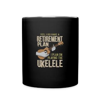 Funny Ukulele Retirement Plan Ukulele Guitar - Full Colour Mug - black - Front