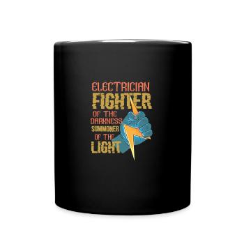 Electrician Fighter Funny Eletrical Engineer - Tasse einfarbig - Schwarz - Vorne