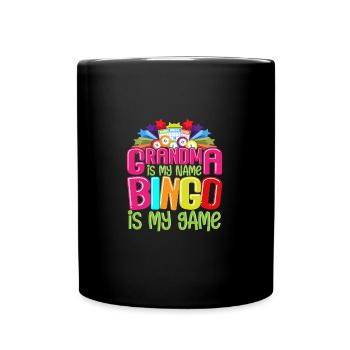 Grand-mère est mon nom Bingo est mon jeu Drôle Bingo - Mug uni - noir - Devant