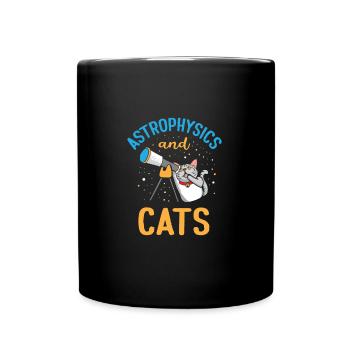 Astrophysics And Cats Funny Astrophysicist - Tasse einfarbig - Schwarz - Vorne