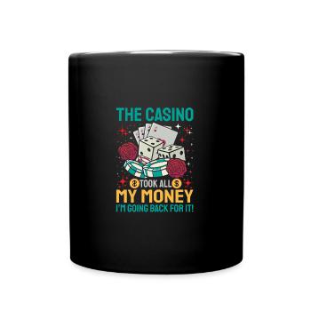 Funny Casino Gambling Slot Machine - Tasse einfarbig - Schwarz - Vorne