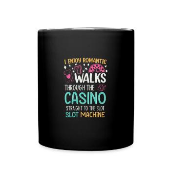 Funny Casino Slot Machine Gambling - Full Colour Mug - black - Front