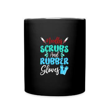 Needles Scrubs Rubber Gloves Phlebotomist Nurse - Tasse einfarbig - Schwarz - Vorne
