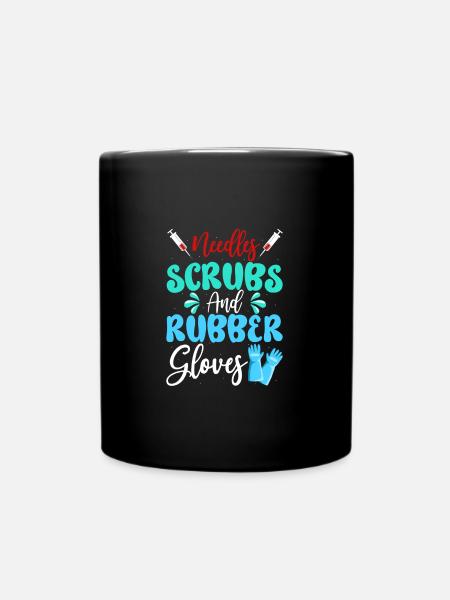 Needles Scrubs Rubber Gloves Phlebotomist Nurse - Tasse einfarbig - Schwarz