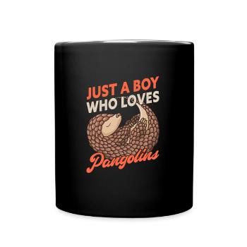 Just A Boy Who Loves Pangolins Funny Animal - Tasse einfarbig - Schwarz - Vorne