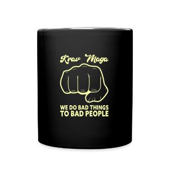 Krav Maga Bad People Funny Israel Martial Arts - Full Colour Mug - black - Front