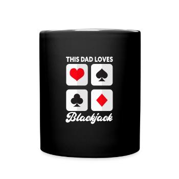 This Dad Loves Blackjack Funny 21 Blackjack Father - Tasse einfarbig - Schwarz - Vorne