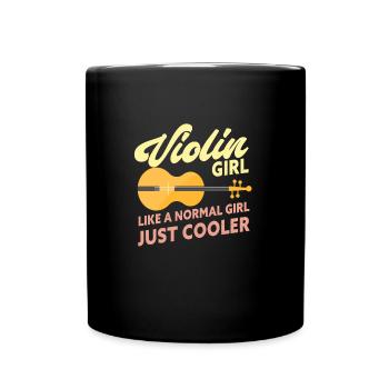Violin Girl Funny Violinist String Instrument - Full Colour Mug - black - Front