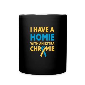 Avec une conscience supplémentaire du syndrome de Down Chomie - Mug uni - noir - Devant
