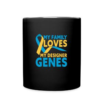 Ma famille aime mon syndrome de Down Designer Genes - Mug uni - noir - Devant