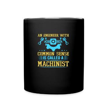 Funny Machinist Machine Operator Machining - Full Colour Mug - black - Front