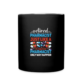 Funny Retired Pharmacist Retirement - Full Colour Mug - black - Front