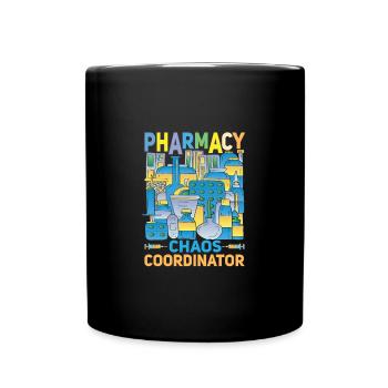 Coordinateur du chaos de la pharmacie Drôle de pharmacien - Mug uni - noir - Devant