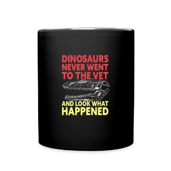 Funny Veterinary Dinosaur Veterinary Technician - Full Colour Mug - black - Front