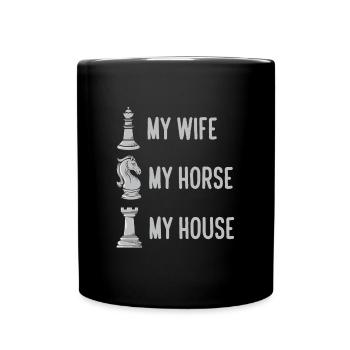 Funny Chess Player Saying Chess Club - Full Colour Mug - black - Front