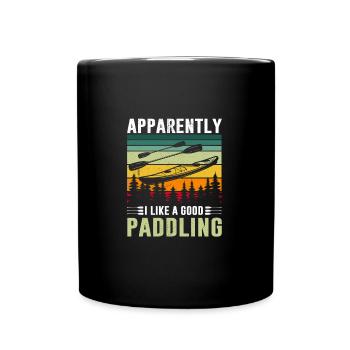Apparently I Like A Good Paddling Funny Kayaking - Full Colour Mug - black - Front