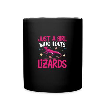 Juste une fille qui aime les lézards Drôle d’amant gecko - Mug uni - noir - Devant