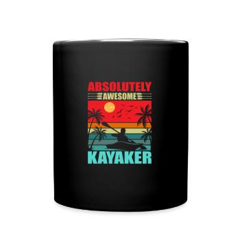 Absolutely Awesome Kayaker Retro Kayaking - Tasse einfarbig - Schwarz - Vorne