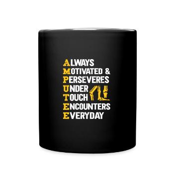 Leg Amputee Saying Funny Leg Prosthetic Surgery - Full Colour Mug - black - Front