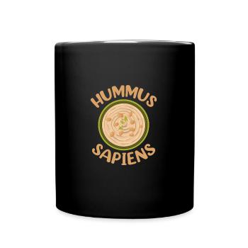 Houmous Sapiens Drôle Végétalien Végétarien Véganisme - Mug uni - noir - Devant